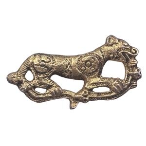RARE Alva Museum Replicas Scythian Panther Brooch Vintage Gold Tone Animal Pin